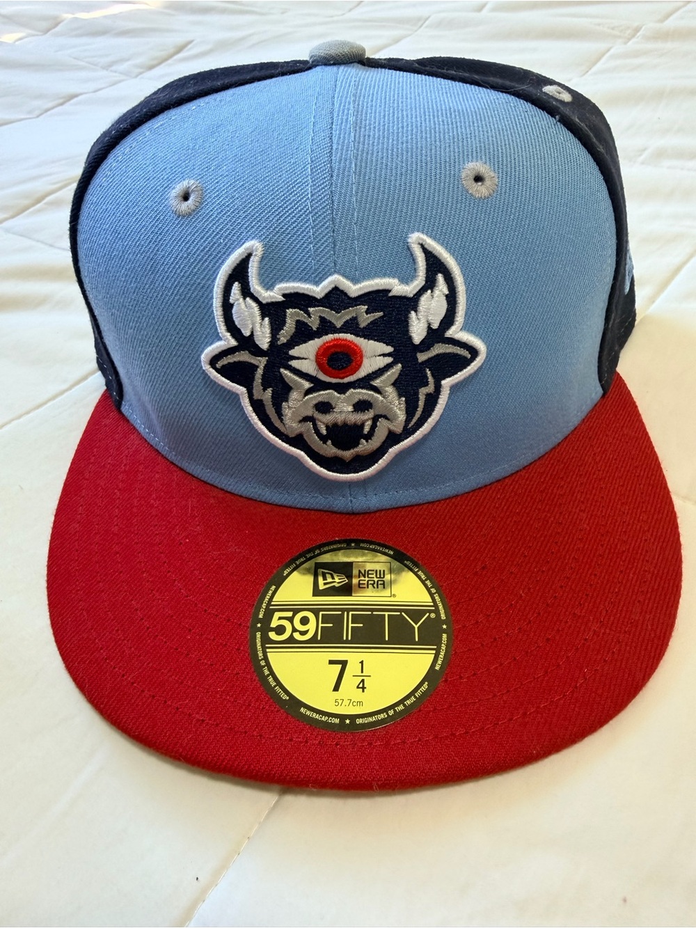 New Era Light Blue/Red Durham Malde Ojo Copa de la 59FIFTY Fitted Hat 7 1/4